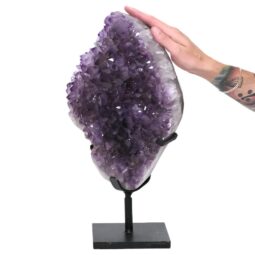 12.2kg Amethyst Druze Cluster on Rotating Stand DS3021 5 Amethyst Druze Cluster on Rotating Stand DS3021 | Crystal Factory