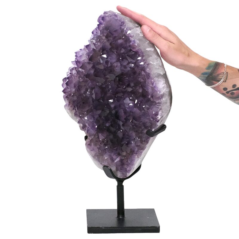 12.2kg Amethyst Druze Cluster on Rotating Stand DS3021 4 Amethyst Druze Cluster on Rotating Stand DS3021 | Crystal Factory
