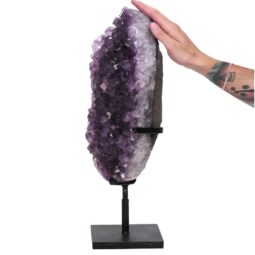 Amethyst Druze Cluster on Rotating Stand DS3023 | Crystal Factory