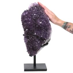 12.6kg Amethyst Druze Cluster on Rotating Stand DS3026 5 Amethyst Druze Cluster on Rotating Stand DS3026 | Crystal Factory