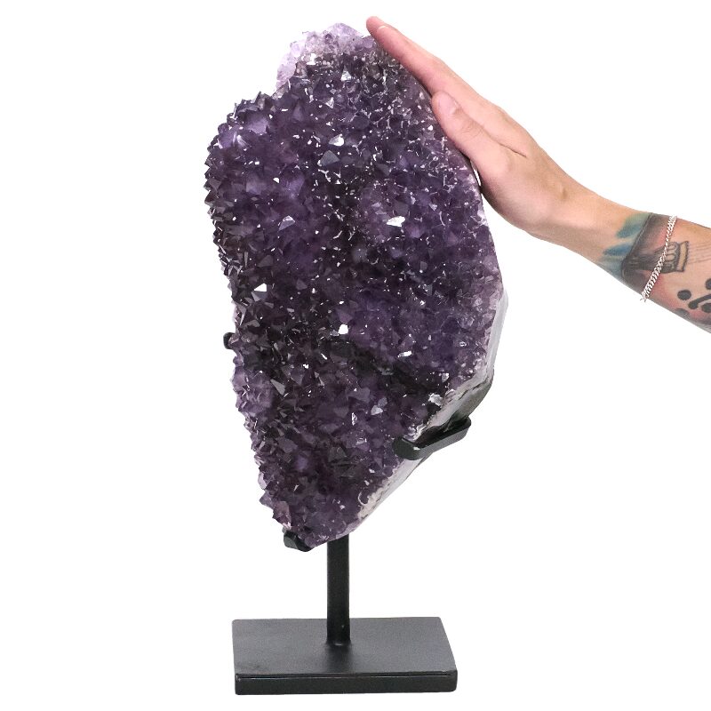 12.6kg Amethyst Druze Cluster on Rotating Stand DS3026 4 Amethyst Druze Cluster on Rotating Stand DS3026 | Crystal Factory