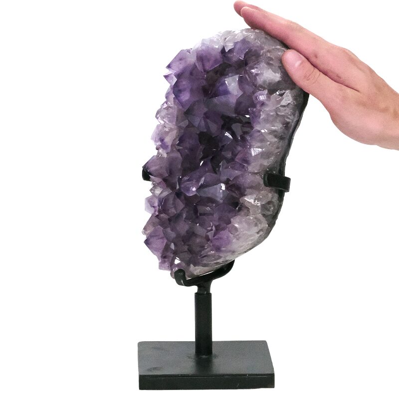 4.5kg Amethyst Druze Cluster on Rotating Stand DS3035 4 Amethyst Druze Cluster on Rotating Stand DS3035 | Crystal Factory