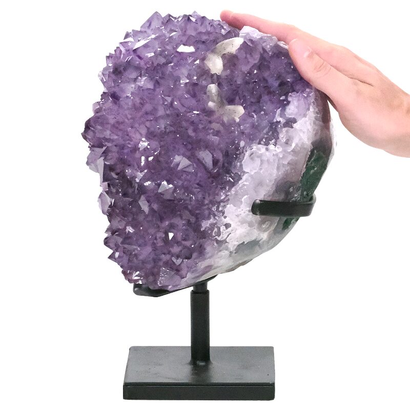 9.6kg Amethyst Druze Cluster on Rotating Stand DS3036 4 Amethyst Druze Cluster on Rotating Stand DS3036 | Crystal Factory