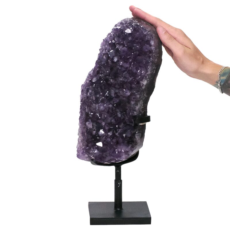 7.8kg Amethyst Druze Cluster on Rotating Stand DS3046 4 Amethyst Druze Cluster on Rotating Stand DS3046 | Crystal Factory