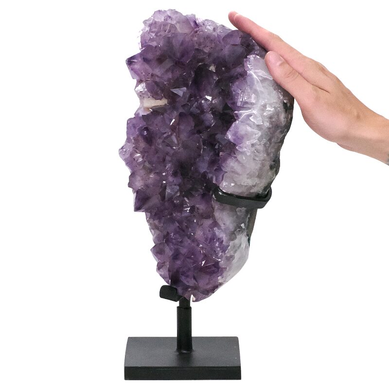6.8kg Amethyst Druze Cluster on Rotating Stand DS3049 4 Amethyst Druze Cluster on Rotating Stand DS3049 | Crystal Factory
