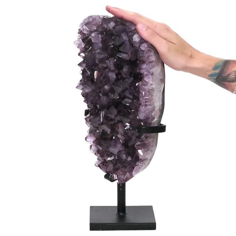 8.1kg Amethyst Druze Cluster on Rotating Stand DS3054 4 Amethyst Druze Cluster on Rotating Stand DS3054 | Crystal Factory