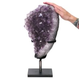 10.1kg Amethyst Druze Cluster on Rotating Stand DS3056 5 Amethyst Druze Cluster on Rotating Stand DS3056 | Crystal Factory