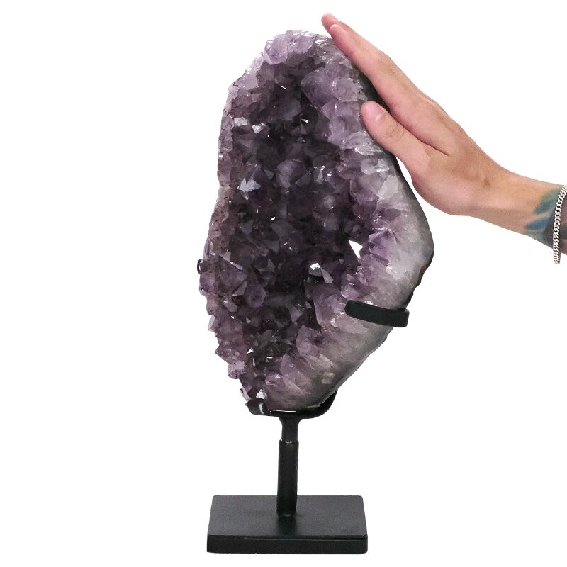 6.9kg Amethyst Druze Cluster on Rotating Stand DS3059 4 Amethyst Druze Cluster on Rotating Stand DS3059 | Crystal Factory