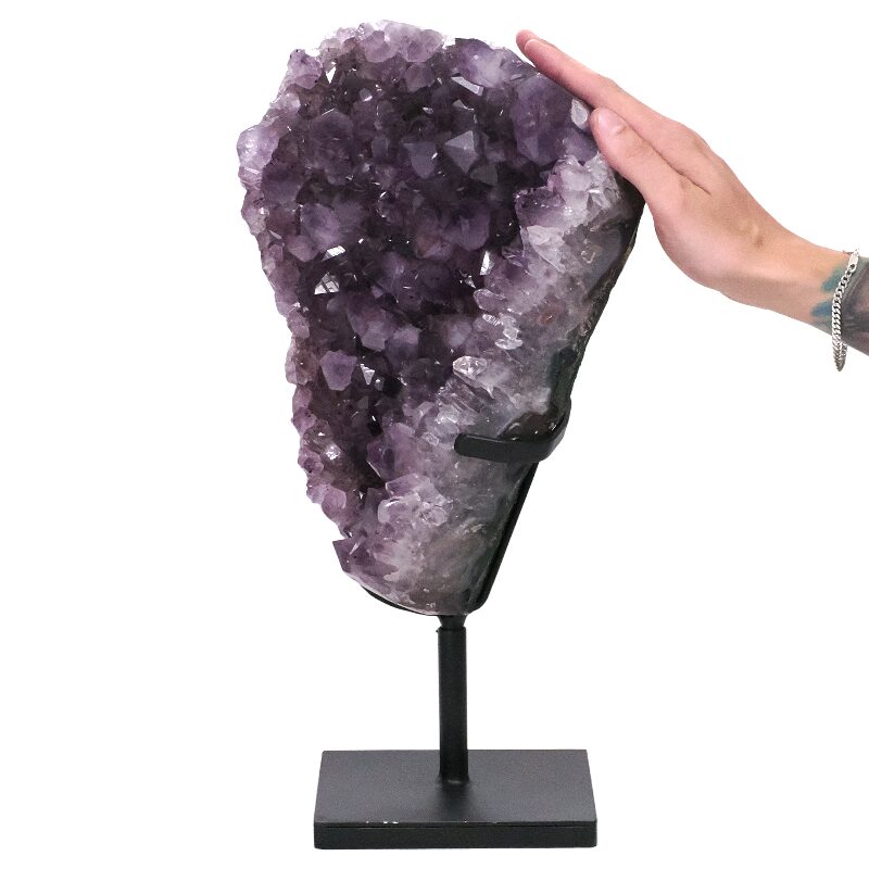 8.7kg Amethyst Druze Cluster on Rotating Stand DS3060 4 Amethyst Druze Cluster on Rotating Stand DS3060 | Crystal Factory