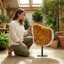Citrine Cluster on Metal Stand DS3065 | Crystal Factory
