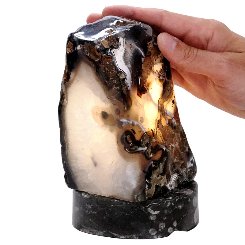 2.70kg Brazilian River Agate Lamp with LED Bulb N2219 4 Brazilian River Agate Lamp with LED Bulb N2219 | Crystal Factory