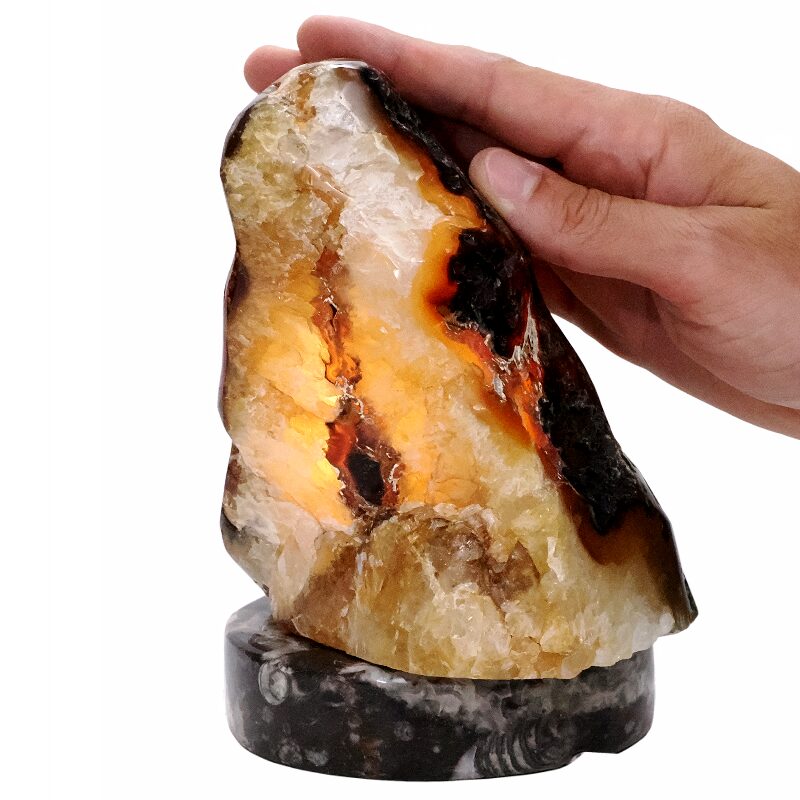 2.40kg Brazilian River Agate Lamp with LED Bulb N2220 4 Brazilian River Agate Lamp with LED Bulb N2220 | Crystal Factory