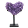 Amethyst Heart Shaped Druze Cluster on Rotating Stand DB783 | Crystal Factory