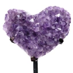 Amethyst Heart Shaped Druze Cluster on Rotating Stand DB783 | Crystal Factory