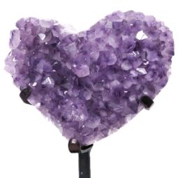 Amethyst Heart Shaped Druze Cluster on Rotating Stand DB783 | Crystal Factory