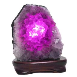 3.40kg Amethyst Lamp on Wooden Base - Purple LED Bulb DB772 6 Amethyst Lamp on Wooden Base – Purple LED Bulb DB772 | Crystal Factory
