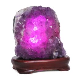 3.16kg Amethyst Lamp on Wooden Base - Purple LED Bulb DB773 6 Amethyst Lamp on Wooden Base – Purple LED Bulb DB773 | Crystal Factory