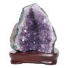 Amethyst Lamp on Wooden Base – Purple LED Bulb DB777 | Crystal Factory
