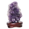 Amethyst Lamp on Wooden Base – Purple LED Bulb DB779 | Crystal Factory