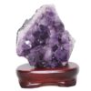 Amethyst Lamp on Wooden Base – Purple LED Bulb DB780 | Crystal Factory