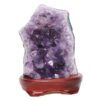 Amethyst Lamp on Wooden Base – Purple LED Bulb DB782 | Crystal Factory