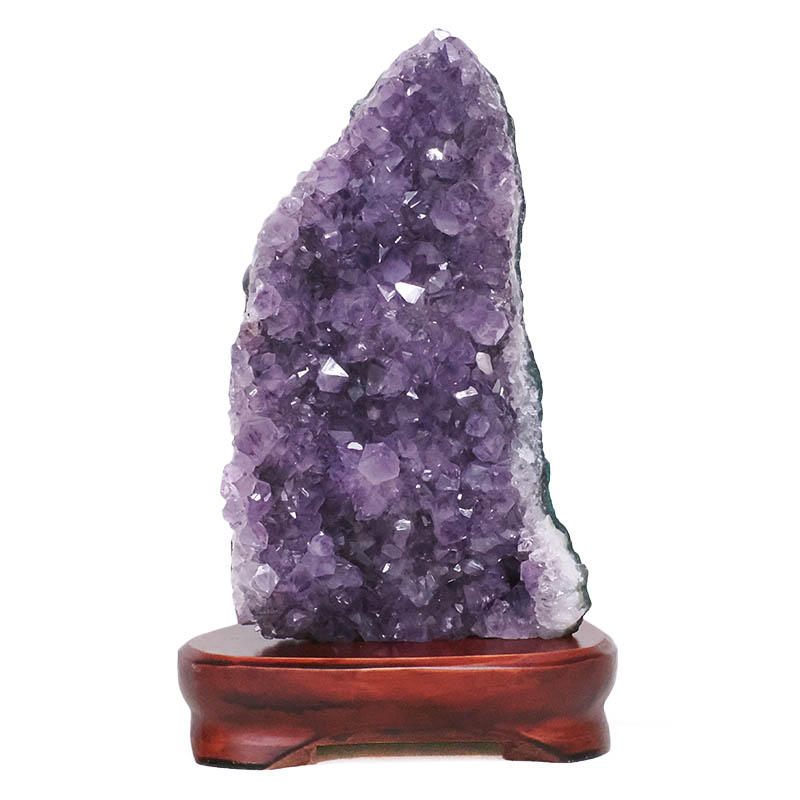 3.08kg Amethyst Lamp on Wooden Base - Purple LED Bulb L510 3 Amethyst Lamp on Wooden Base – Purple LED Bulb L510 | Crystal Factory