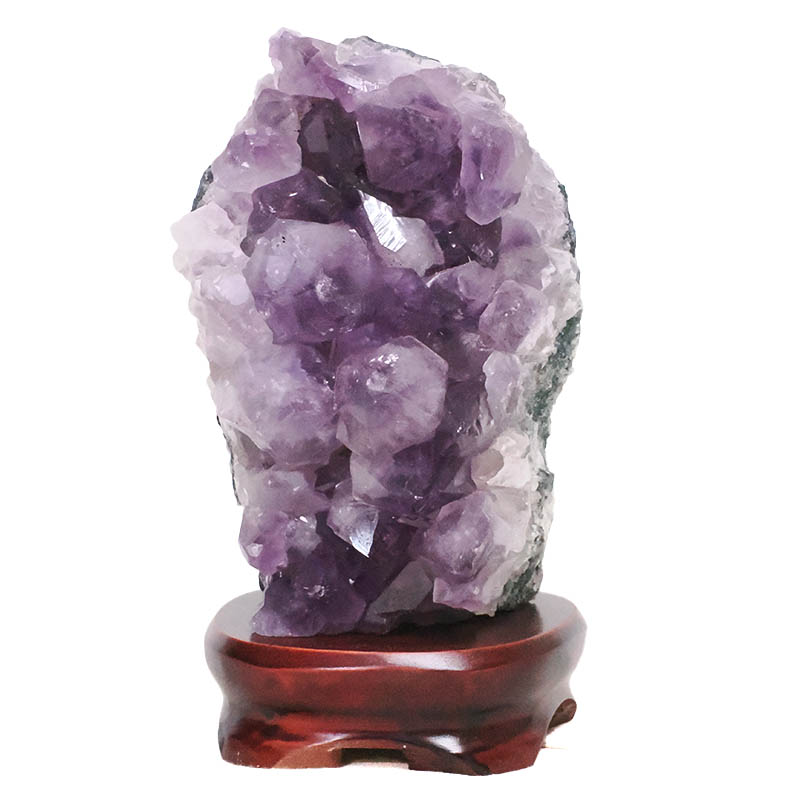 2.40kg Amethyst Lamp on Wooden Base - Purple LED Bulb L516 3 Amethyst Lamp on Wooden Base – Purple LED Bulb L516 | Crystal Factory