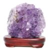 Amethyst Lamp on Wooden Base – Purple LED Bulb L517 | Crystal Factory