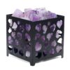 Amethyst Rough Crystal Heart Basket Lamp | Crystal Factory