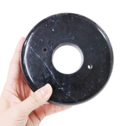 Black Round Marble Base (Lamp Component) | Crystal Factory