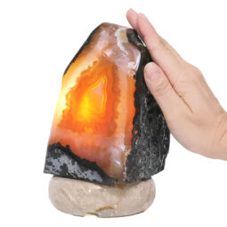 Crystal Quartz River Agate Lamp - White LED Bulb S1537 | Crystal Factory