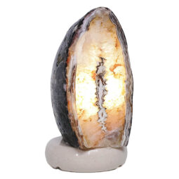 Crystal Quartz River Agate Lamp - White LED Bulb S1538 | Crystal Factory