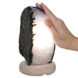 Crystal Quartz River Agate Lamp - White LED Bulb S1539 | Crystal Factory