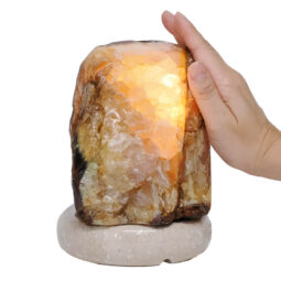 Crystal Quartz River Agate Lamp - White LED Bulb S1543 | Crystal Factory