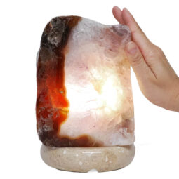 Crystal Quartz River Agate Lamp - White LED Bulb S1545 | Crystal Factory