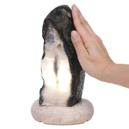 Crystal Quartz River Agate Lamp - White LED Bulb S1546 | Crystal Factory