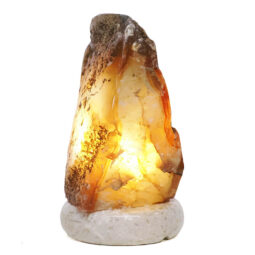 Crystal Quartz River Agate Lamp - White LED Bulb S1548 | Crystal Factory
