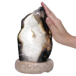Crystal Quartz River Agate Lamp - White LED Bulb S1553 | Crystal Factory