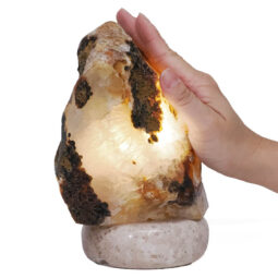 Crystal Quartz River Agate Lamp - White LED Bulb S1555 | Crystal Factory