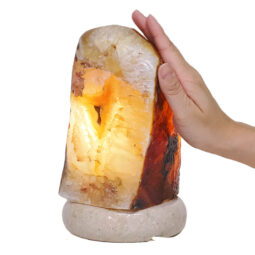 Crystal Quartz River Agate Lamp - White LED Bulb S1558 | Crystal Factory