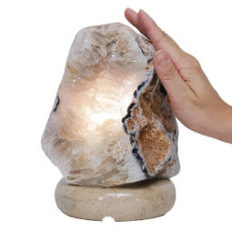 Crystal Quartz River Agate Lamp - White LED Bulb S1559 | Crystal Factory