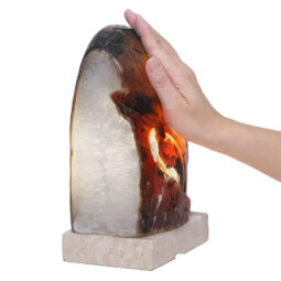 Crystal Quartz River Agate Lamp - White LED Bulb S1561 | Crystal Factory