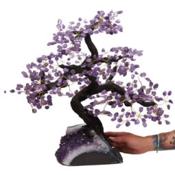 Amethyst Gemstone Bonsai Tree on Amethyst Cluster 108 Branches DS3079 | Crystal Factory