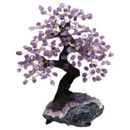 Amethyst Gemstone Bonsai Tree on Amethyst Cluster 48 Branches DS3080 | Crystal Factory