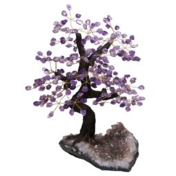 Amethyst Gemstone Bonsai Tree on Amethyst Cluster 48 Branches DS3081 | Crystal Factory