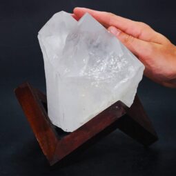 Clear Quartz Cluster on Timber Stand 12cm J2175 | Crystal Factory