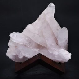 Clear Quartz Cluster on Timber Stand 12cm J2177 | Crystal Factory
