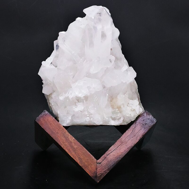 3.5kg Clear Quartz Cluster on Timber Stand 12cm J2178 3 Clear Quartz Cluster on Timber Stand 12cm J2178 | Crystal Factory