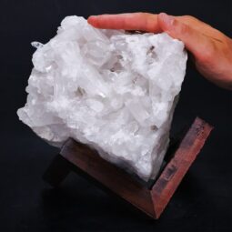 4.2kg Clear Quartz Cluster on Timber Stand 12cm J2180 5 Clear Quartz Cluster on Timber Stand 12cm J2180 | Crystal Factory