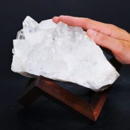 3.6kg Clear Quartz Cluster on Timber Stand 12cm J2181 5 Clear Quartz Cluster on Timber Stand 12cm J2181 | Crystal Factory